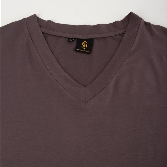KING NEW YORK, V-NECK T-SHIRT, DARK GREY. - Picture 6 of 15
